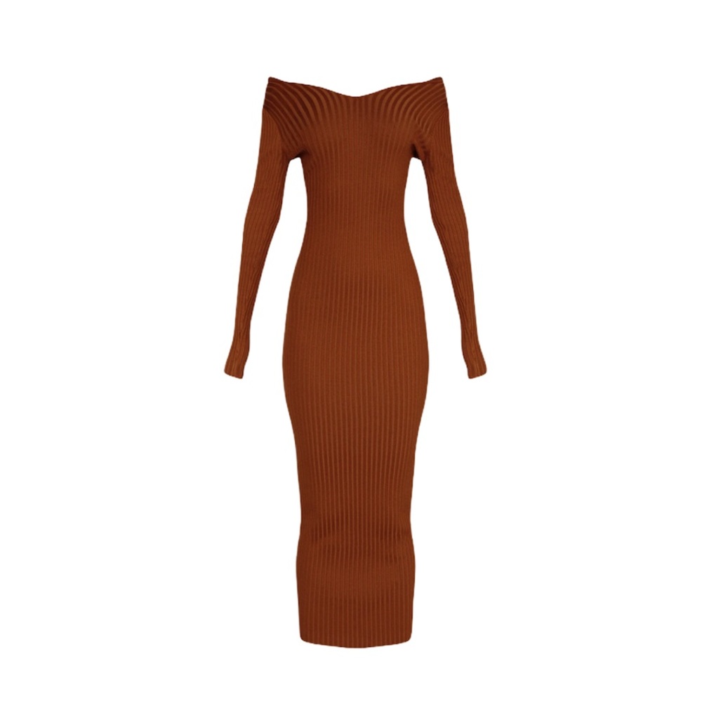 Ribbed Shoulder Dress